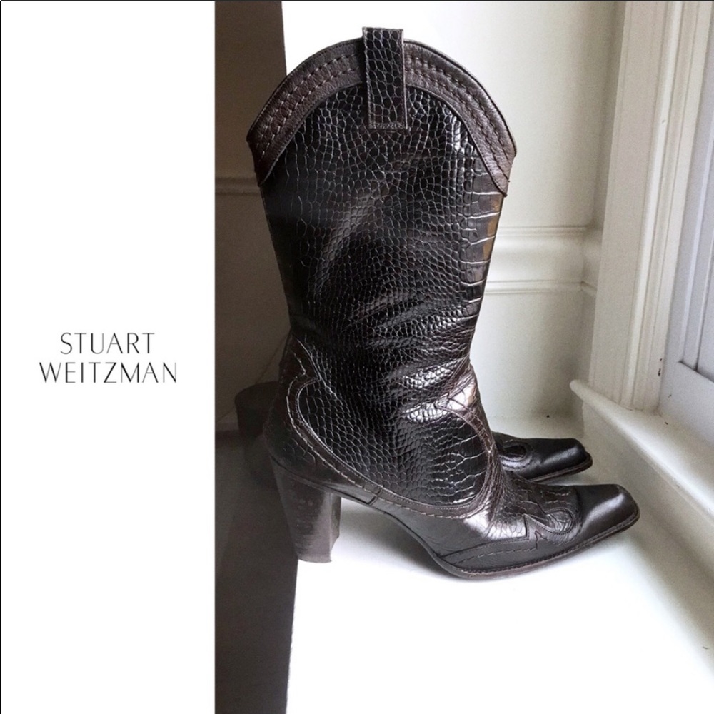 Stuart Weizmann crocodile boots 7.5
